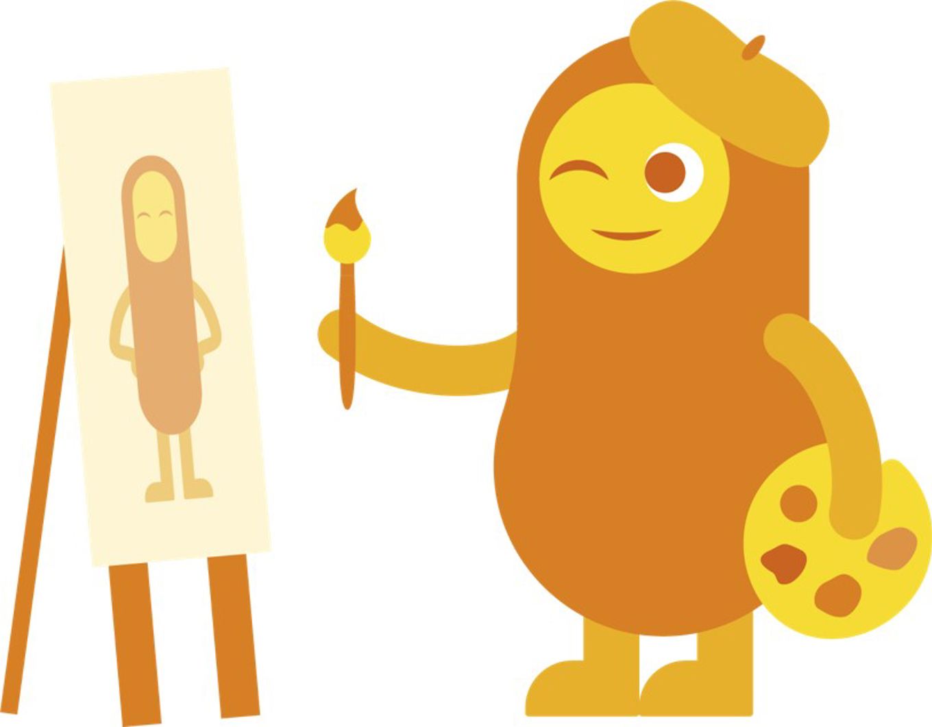 AKSlogofigur med pensel og staffeli AKSlogofigur med pensel og staffeli